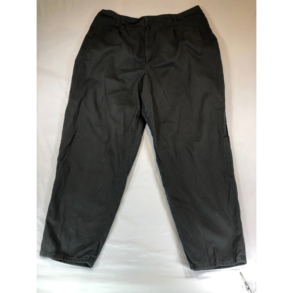 Gloria Vanderbilt Mens 24W Charcoal Gray Cotton Straight Leg Trousers Pants